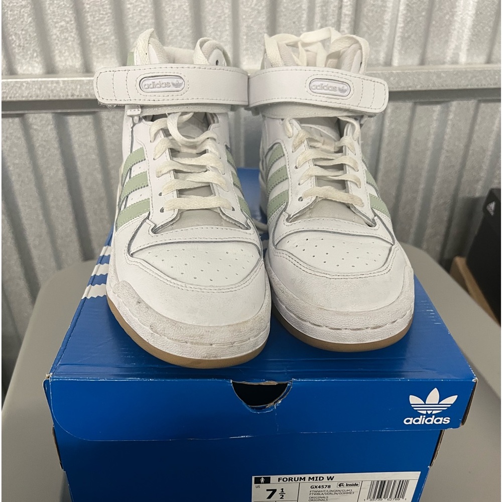 adidas Wmns Forum Mid 'White Linen Green' Size 7.5